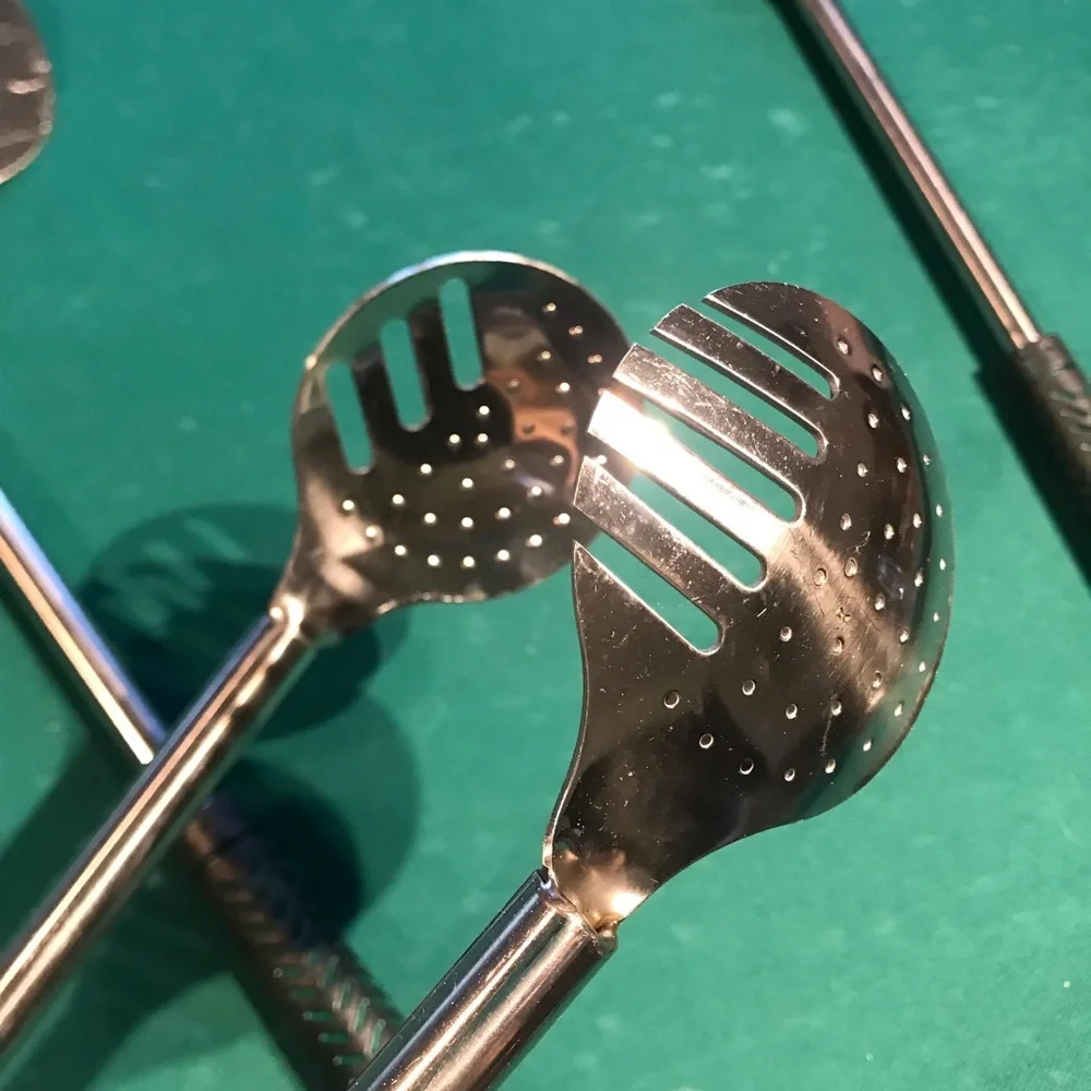 Poligo BBQ Tools with Golf Club logo. Hvy duty stainless steel & rubber handles